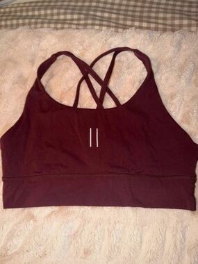 Women's Burgundy Strappy Sports Bra